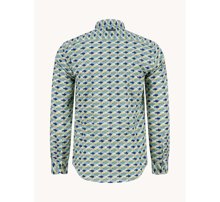 Overhemd Shirt Graphic Fish Multicolor Green (33.019 - 072)