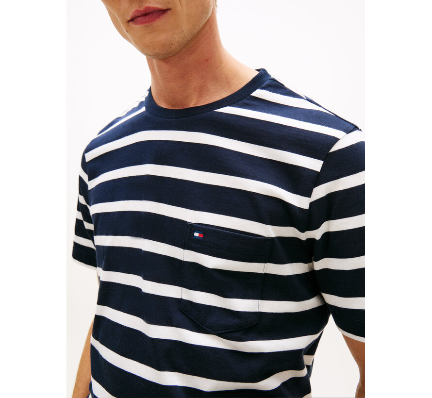 Tommy Hilfiger T-shirt Regular Fit Stripe Pocket Navy/Ecru (MW0MW41378 - 0BC)