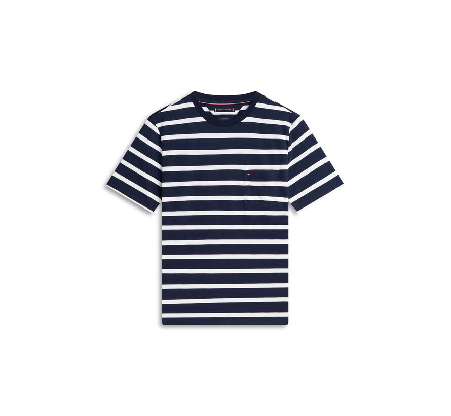 T-shirt Regular Fit Stripe Pocket Navy/Ecru (MW0MW41378 - 0BC)