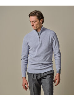 Profuomo Half Zip Trui Structure Light Blue (PPWJ30040F)