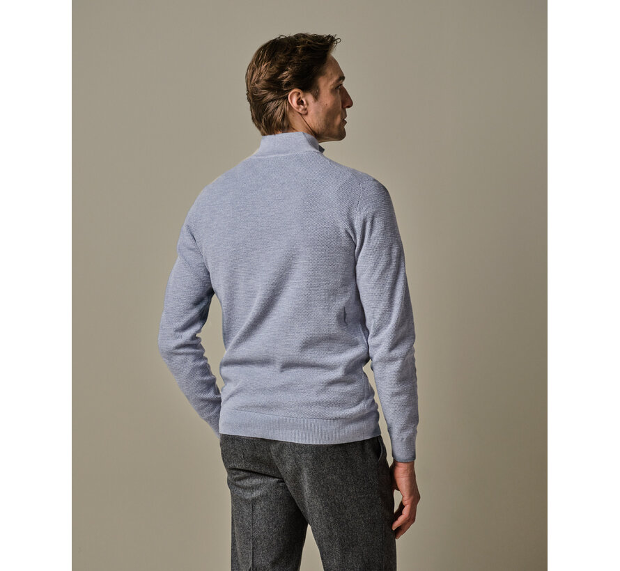 Half Zip Trui Structure Light Blue (PPWJ30040F)