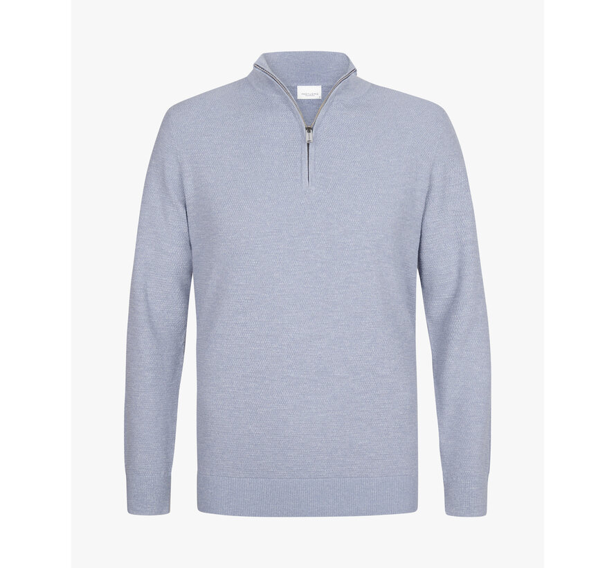 Half Zip Trui Structure Light Blue (PPWJ30040F)