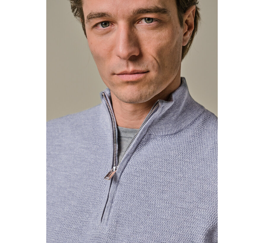 Half Zip Trui Structure Light Blue (PPWJ30040F)