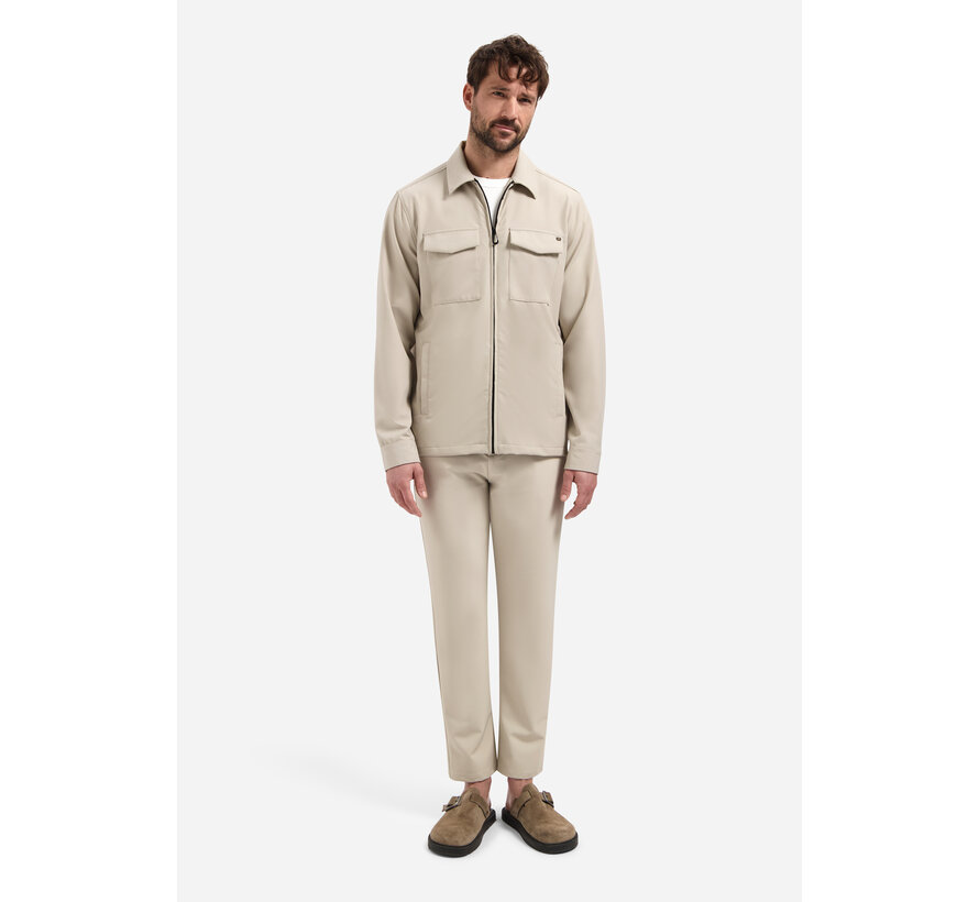 No Excess Overshirt Full Zipper Stretch Sedoc Stone (N5104 - 014)