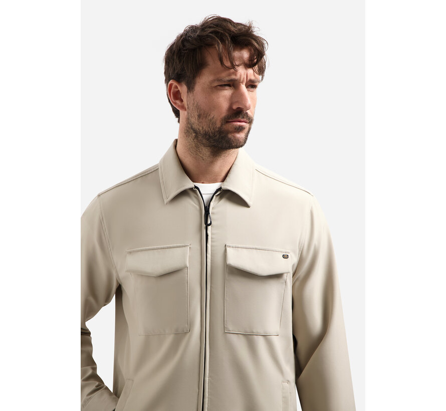 No Excess Overshirt Full Zipper Stretch Sedoc Stone (N5104 - 014)
