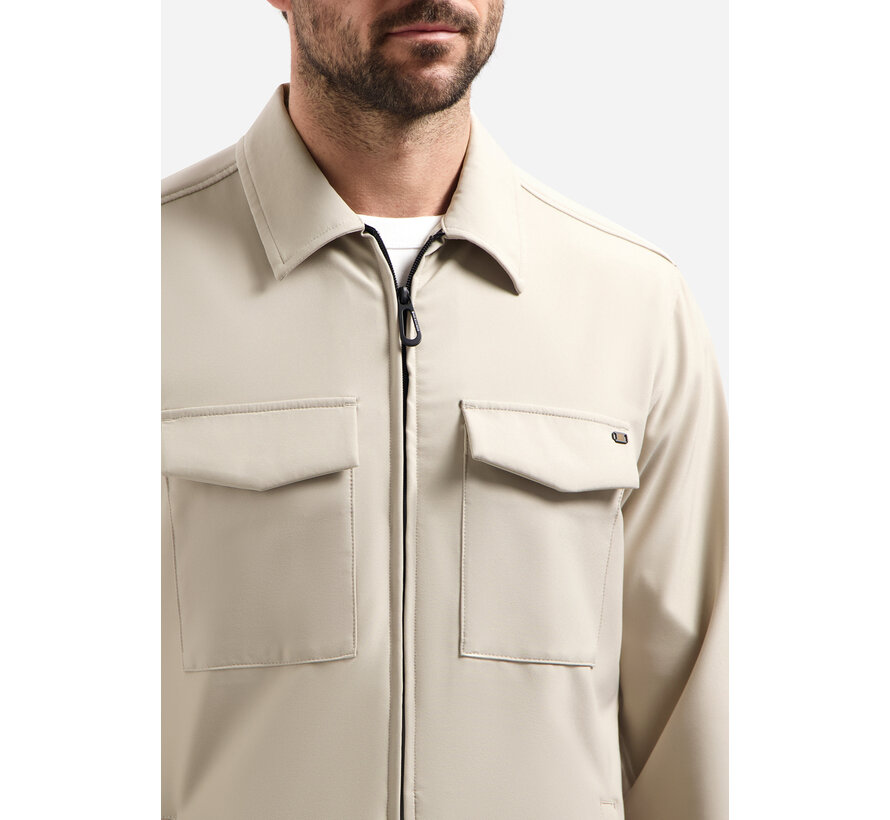 No Excess Overshirt Full Zipper Stretch Sedoc Stone (N5104 - 014)