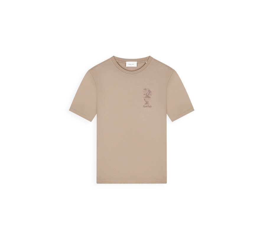 T-shirt Embroidered Vase Taupe (26010106 - 53)