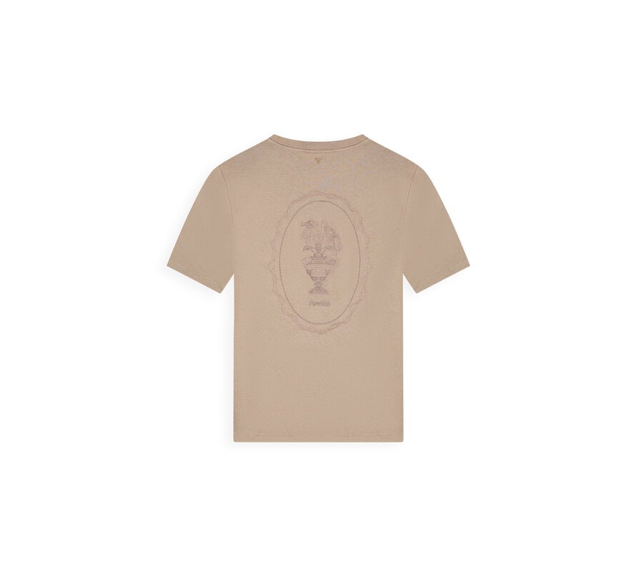 Pure Path T-shirt Embroidered Vase Taupe (26010106 - 53)