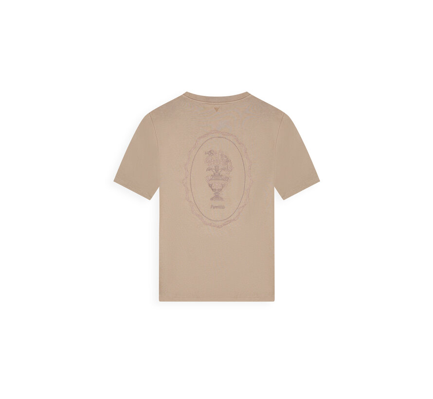 T-shirt Embroidered Vase Taupe (26010106 - 53)