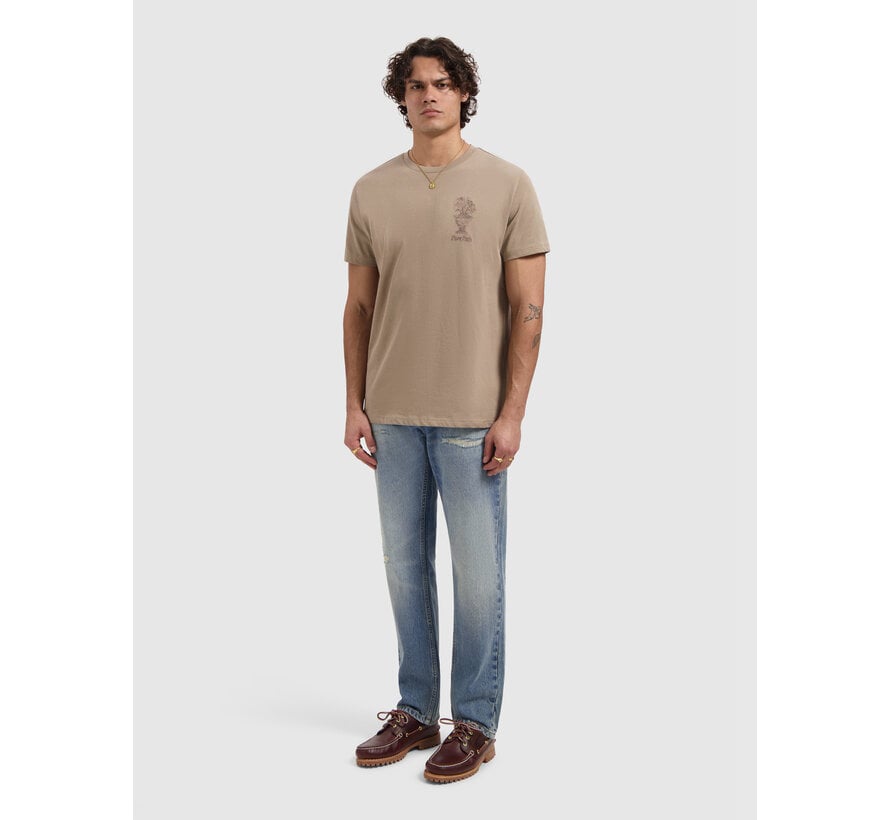 Pure Path T-shirt Embroidered Vase Taupe (26010106 - 53)