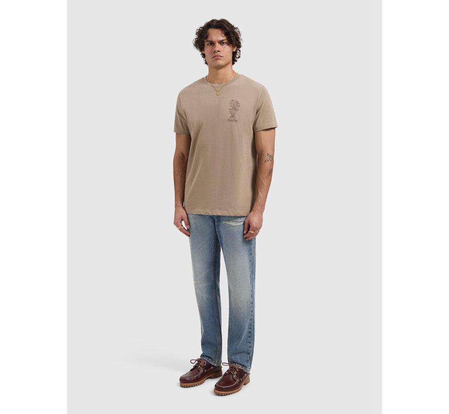 T-shirt Embroidered Vase Taupe (26010106 - 53)