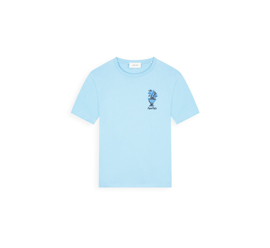 T-shirt Embroidered Vase Sky Blue (26010106 - 99)