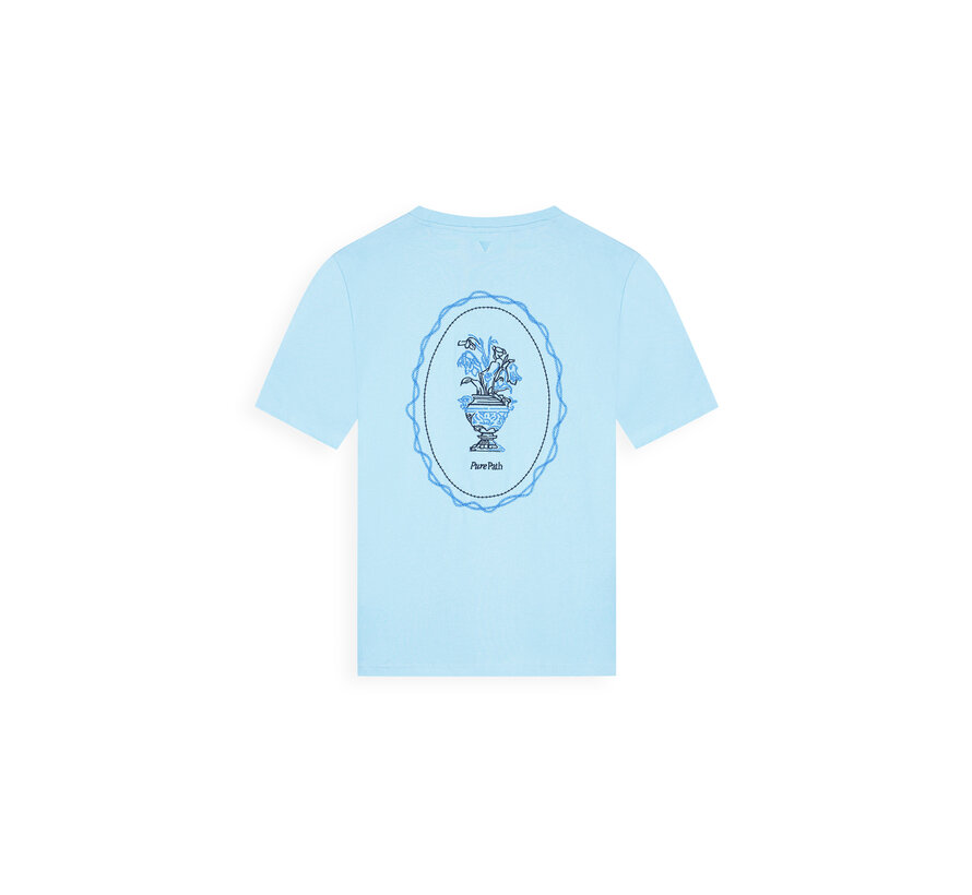 Pure Path T-shirt Embroidered Vase Sky Blue (26010106 - 99)