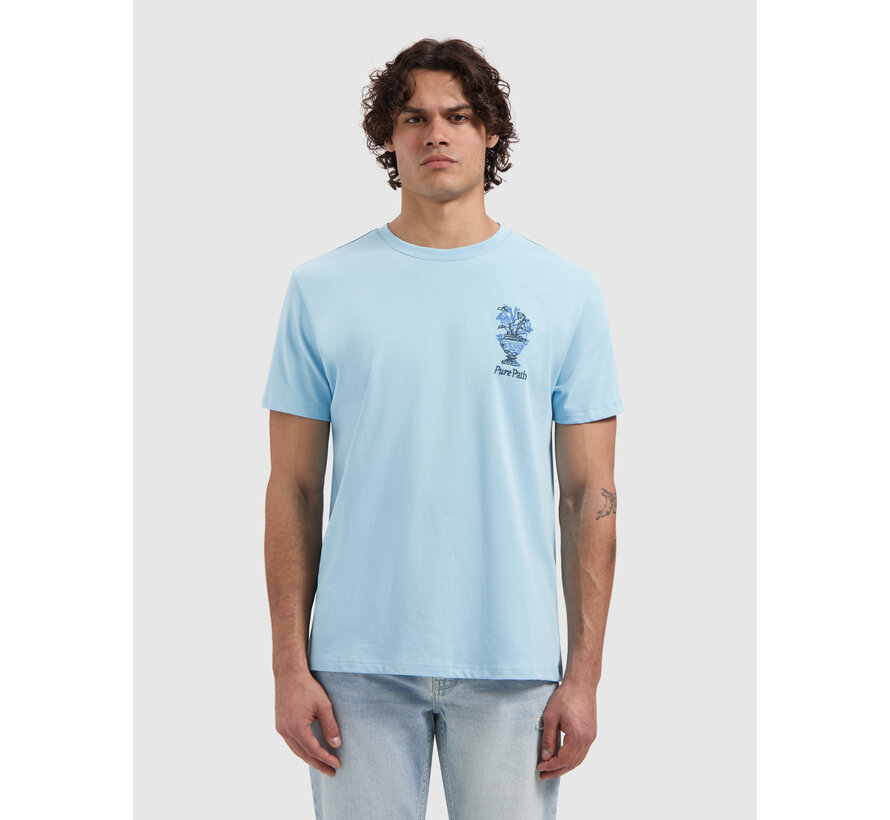 Pure Path T-shirt Embroidered Vase Sky Blue (26010106 - 99)