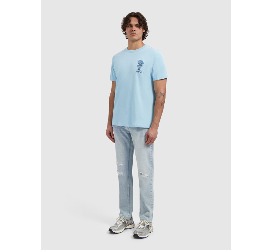 Pure Path T-shirt Embroidered Vase Sky Blue (26010106 - 99)