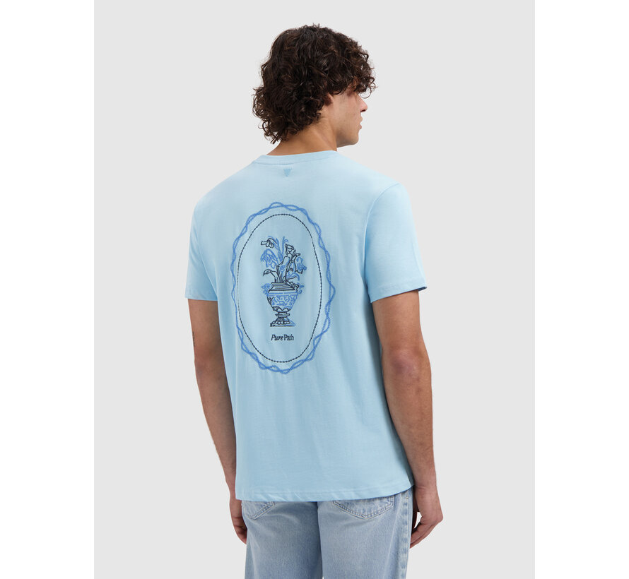 Pure Path T-shirt Embroidered Vase Sky Blue (26010106 - 99)