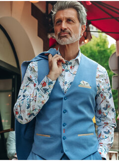 A Fish Named Fred Gilet Waistcoat Melange Pique Light Blue (33.134 - 610)