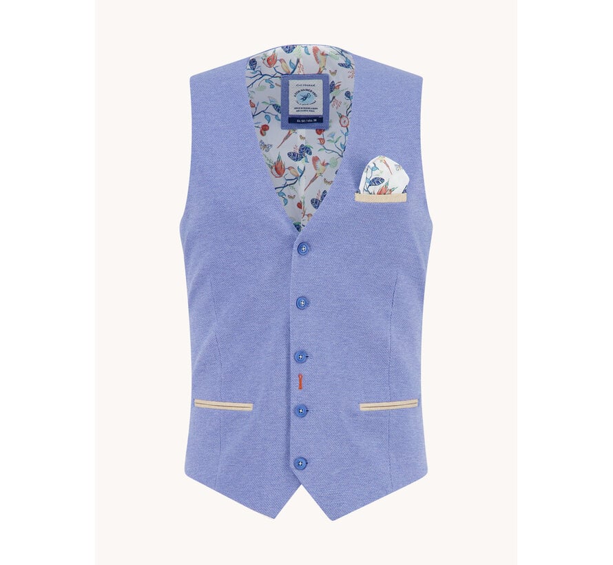 A Fish Named Fred Gilet Waistcoat Melange Pique Light Blue (33.134 - 610)