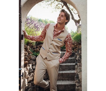 A Fish Named Fred A Fish Named Fred Gilet Waistcoat Melange Pique Sand (33.134 - 205)