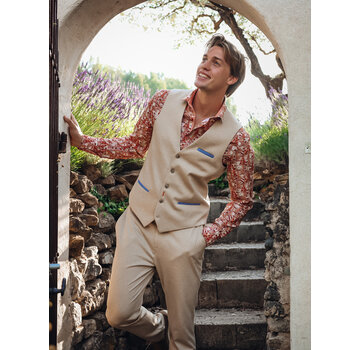 A Fish Named Fred A Fish Named Fred Gilet Waistcoat Melange Pique Sand (33.134 - 205)