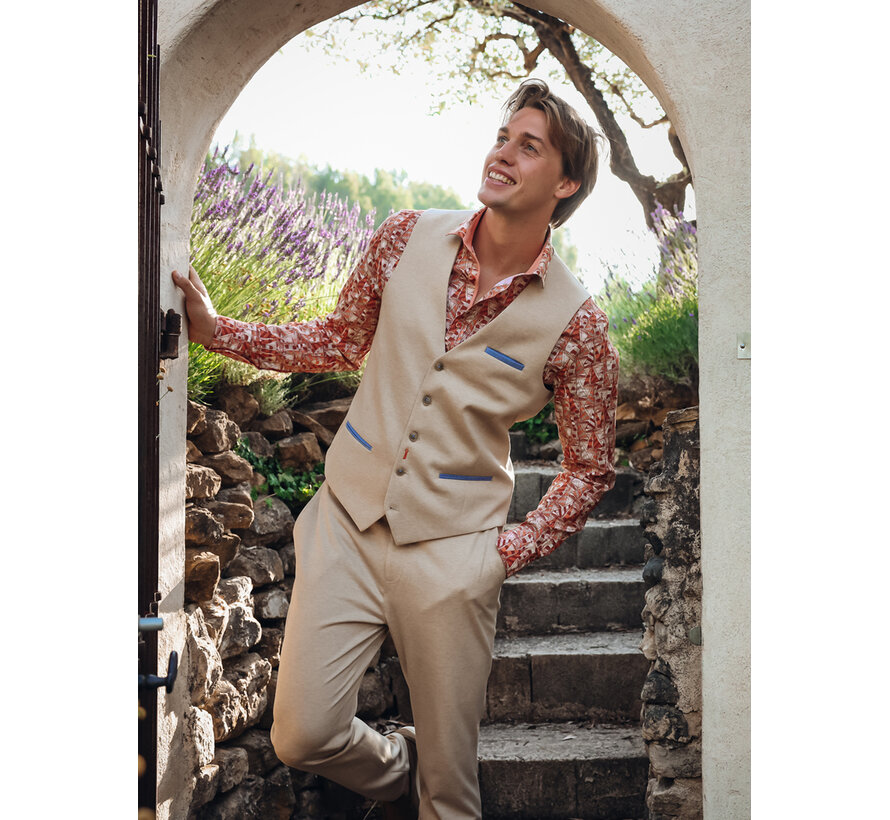 Gilet Waistcoat Melange Pique Sand (33.134 - 205)