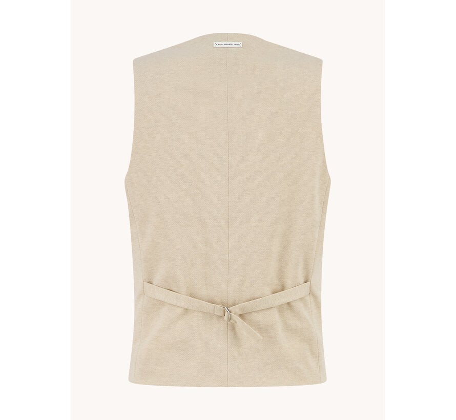 A Fish Named Fred Gilet Waistcoat Melange Pique Sand (33.134 - 205)