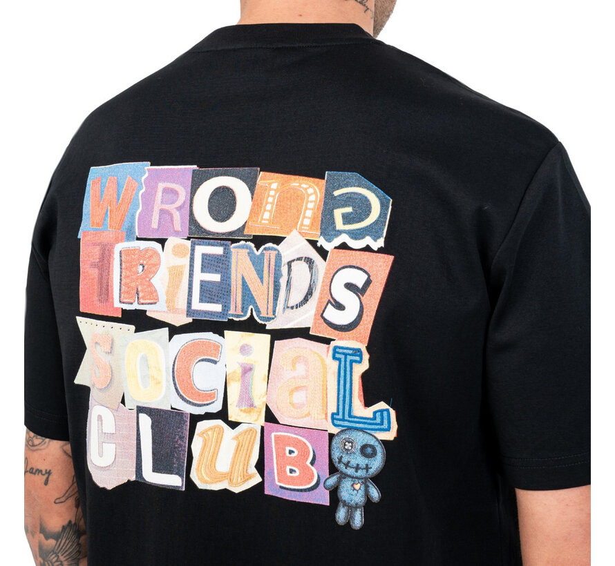 Wrong Friends T-shirt Social Club Black (WF1229)