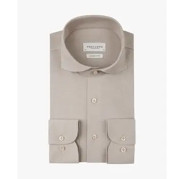 Profuomo Overhemd Japanse Knitted Slim Fit Beige (PP2H00008B)