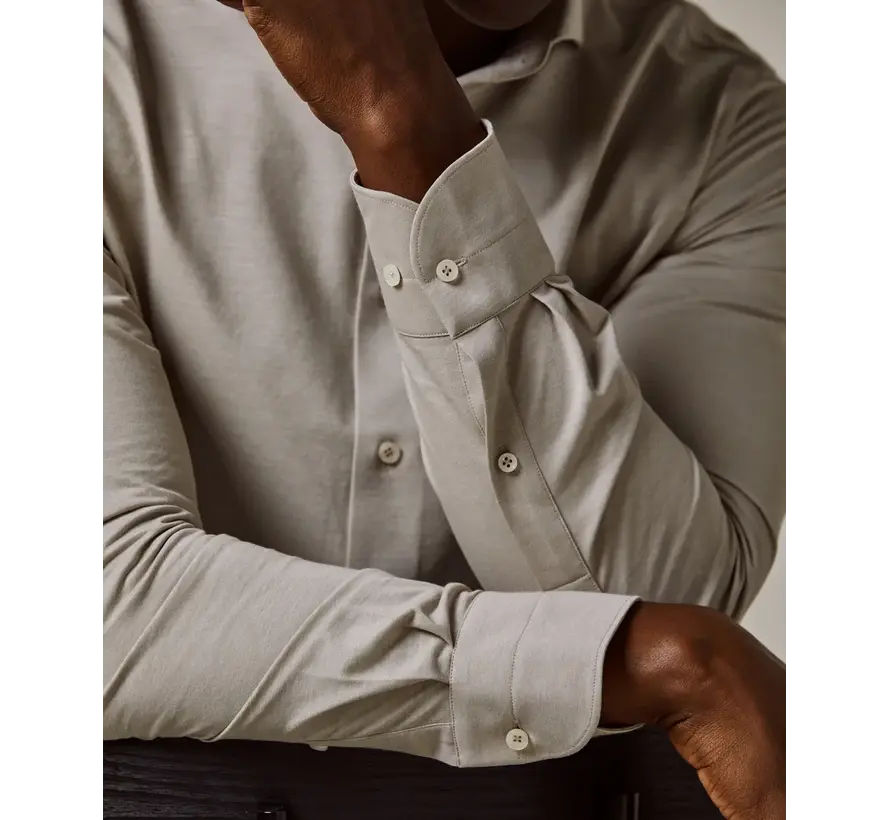 Overhemd Japanse Knitted Slim Fit Beige (PP2H00008B)