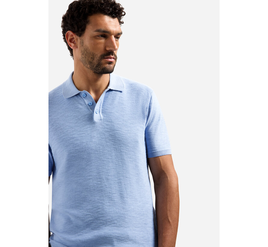 No Excess Polo Pullover Short Sleeve Slub Blue (31240263SN - 030)
