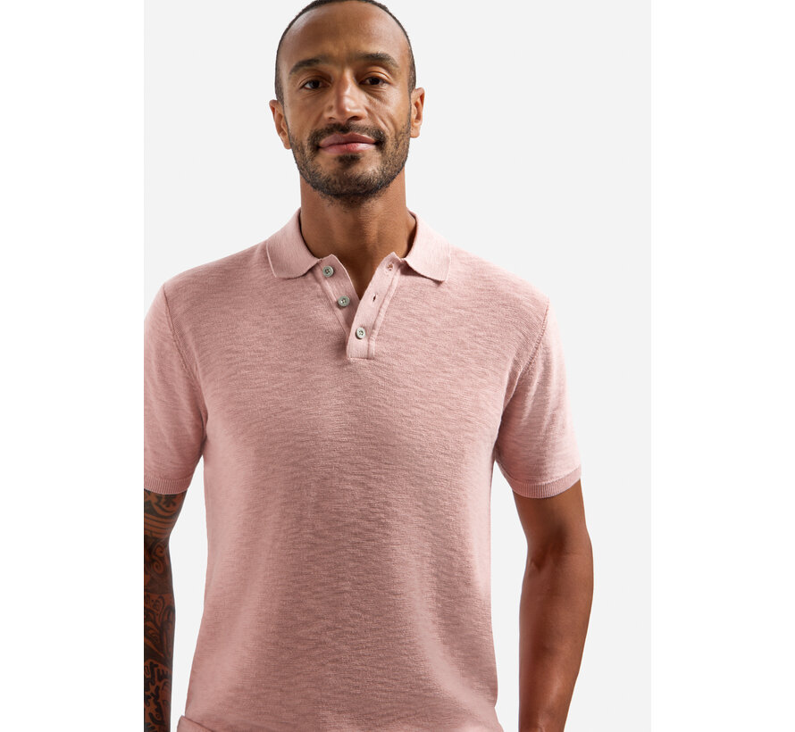 No Excess Polo Pullover Short Sleeve Slub Light Mauve (31240263SN - 346)