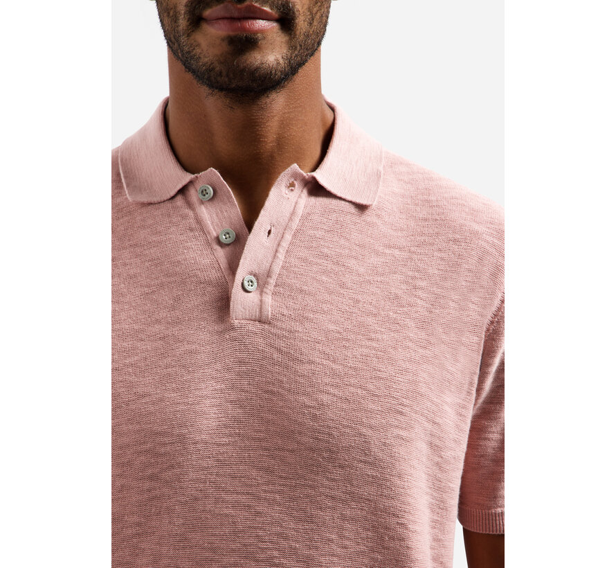 No Excess Polo Pullover Short Sleeve Slub Light Mauve (31240263SN - 346)