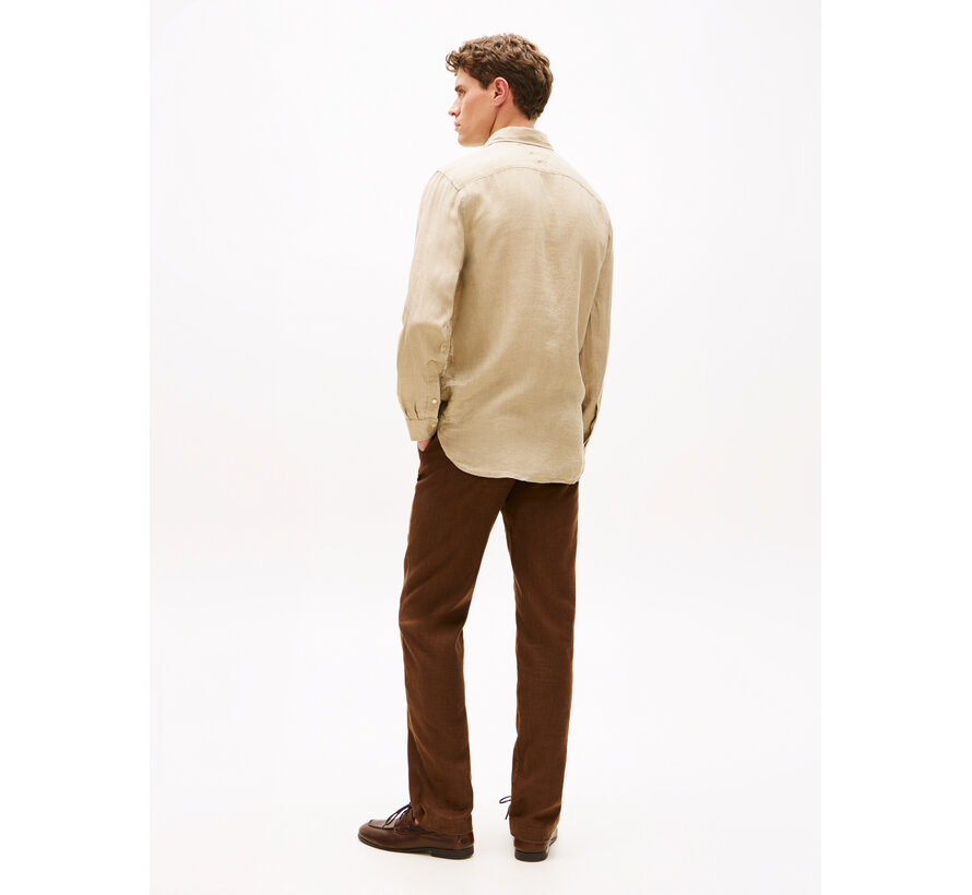 Tommy Hilfiger Overhemd 100% Linnen Sandalwood (MW0MW41530 - RBT)