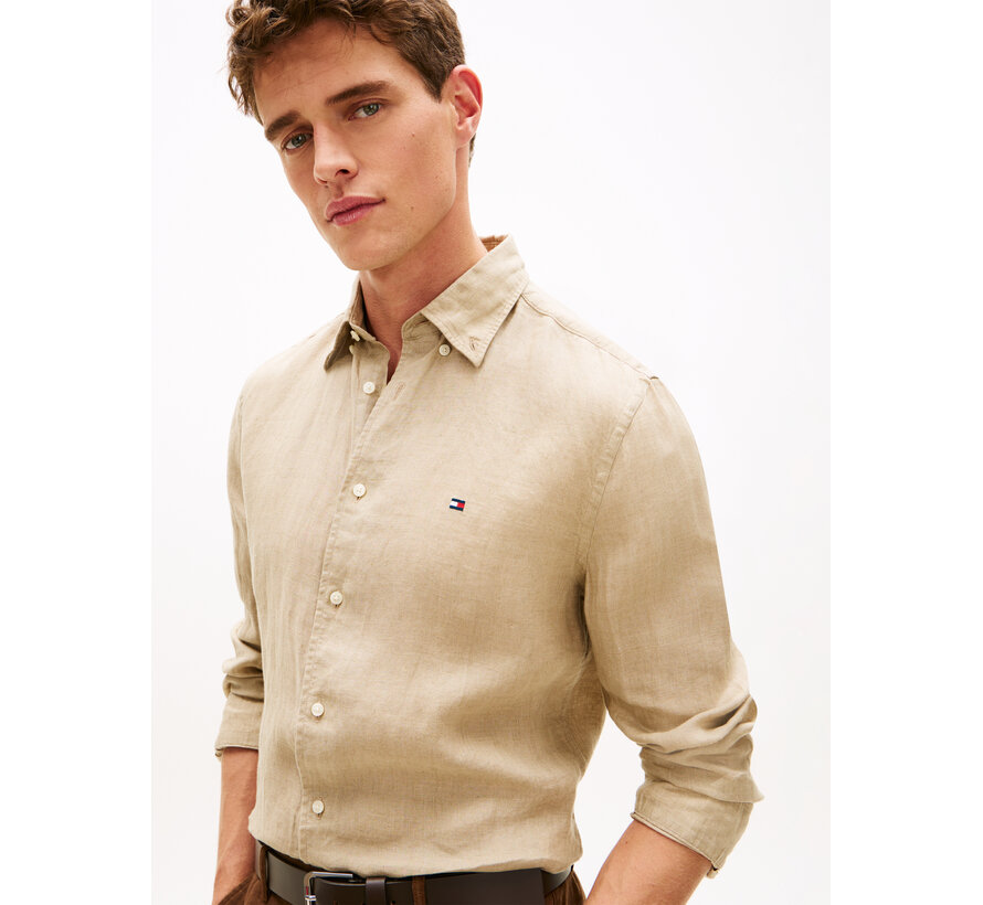 Tommy Hilfiger Overhemd 100% Linnen Sandalwood (MW0MW41530 - RBT)