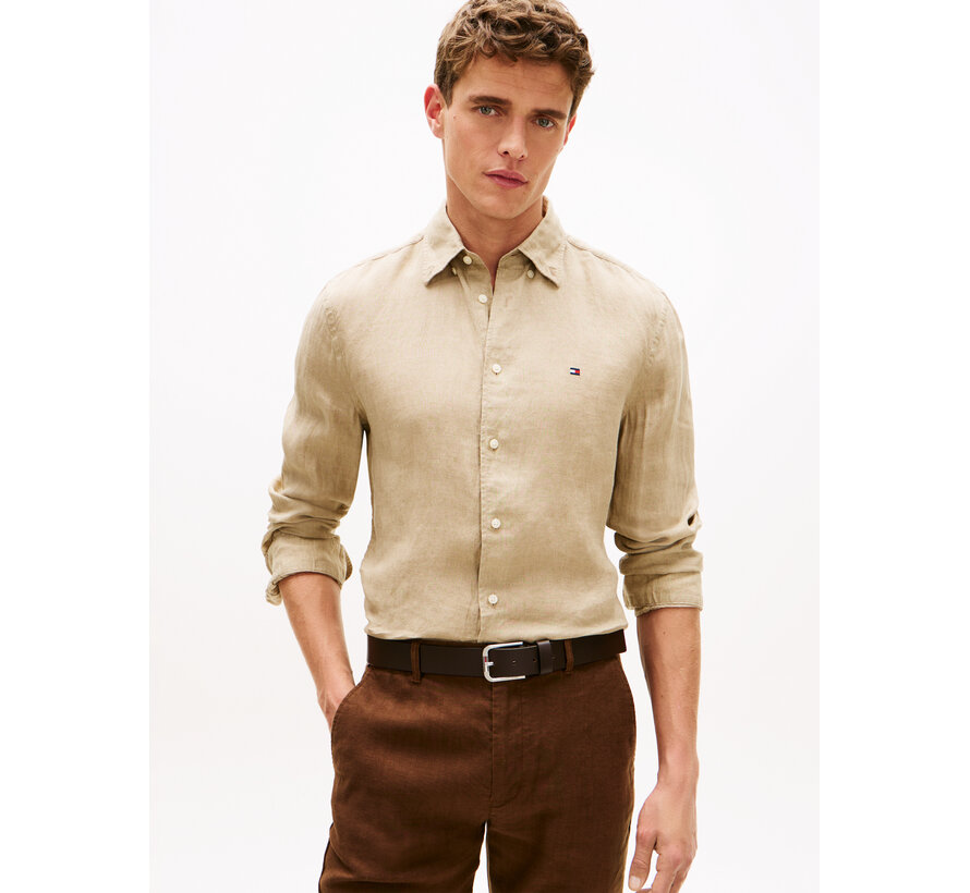 Tommy Hilfiger Overhemd 100% Linnen Sandalwood (MW0MW41530 - RBT)