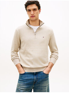 Tommy Hilfiger Tommy Hilfiger Pullover Half-Zip Mock Neck Jumper Sandalwood (MW0MW37331 - RE5)