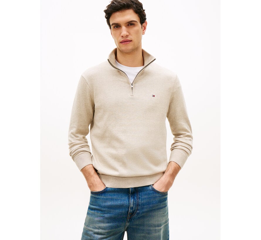Tommy Hilfiger Pullover Half-Zip Mock Neck Jumper Sandalwood (MW0MW37331 - RE5)