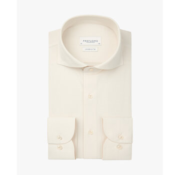Profuomo Overhemd Japanse Knitted Slim Fit Off White (PP2H00008D)