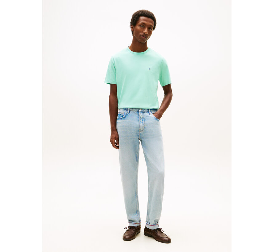 T-Shirt Regular Fit  Flag Embroidery Crew Neck Aqua (MW0MW39995 - CSR)