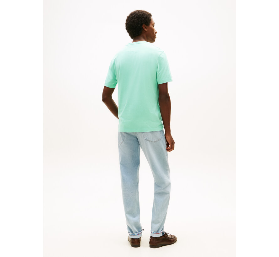 Tommy Hilfiger T-Shirt Regular Fit  Flag Embroidery Crew Neck Aqua (MW0MW39995 - CSR)