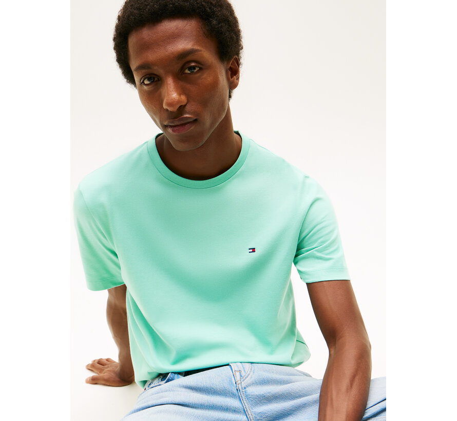 Tommy Hilfiger T-Shirt Regular Fit  Flag Embroidery Crew Neck Aqua (MW0MW39995 - CSR)