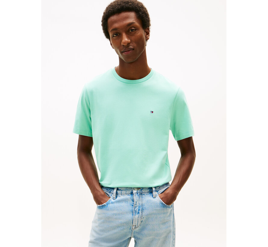 T-Shirt Regular Fit  Flag Embroidery Crew Neck Aqua (MW0MW39995 - CSR)
