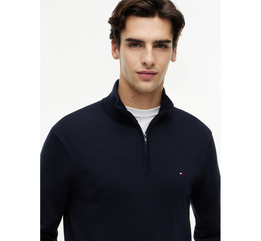 Pullover Half-Zip Mock Neck Jumper Navy Blue (MW0MW37331 - DW5)