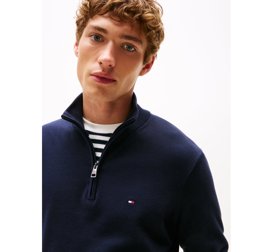 Pullover Half-Zip Mock Neck Jumper Navy Blue (MW0MW37331 - DW5)