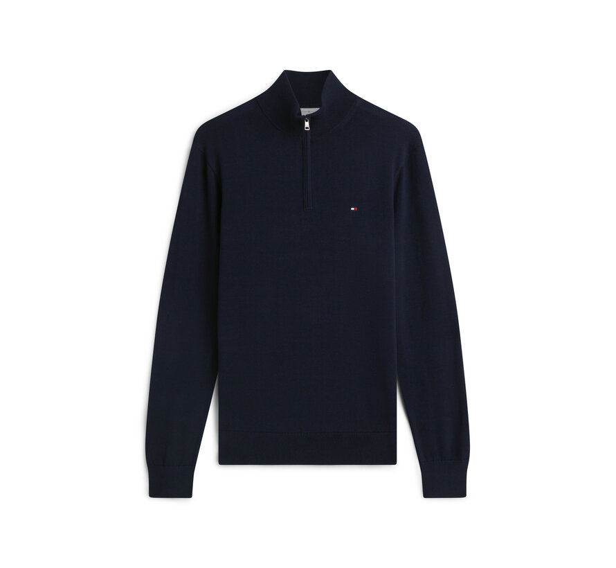 Pullover Half-Zip Mock Neck Jumper Navy Blue (MW0MW37331 - DW5)