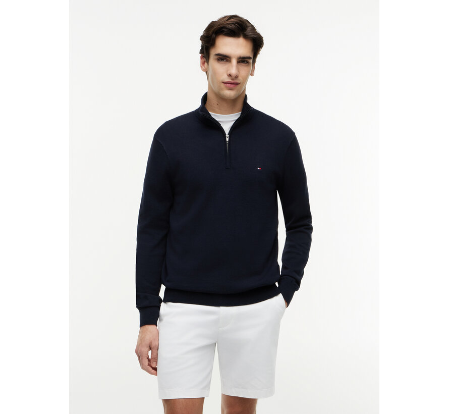 Pullover Half-Zip Mock Neck Jumper Navy Blue (MW0MW37331 - DW5)