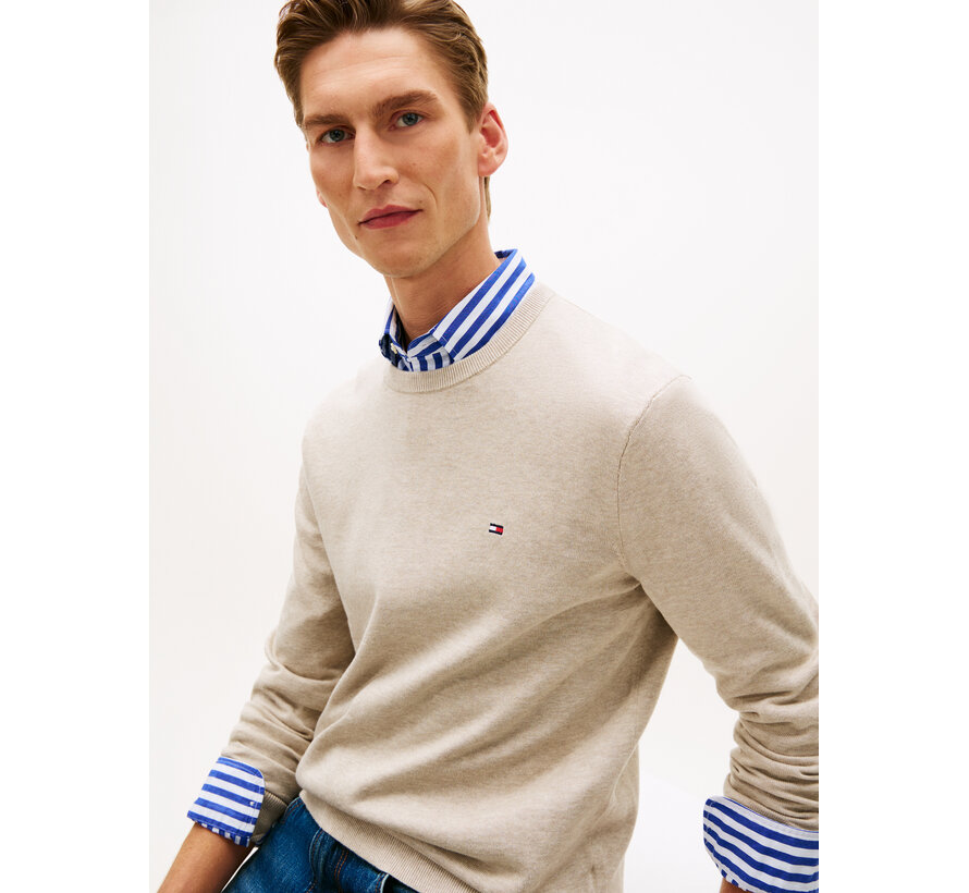 Pullover Flag Embroidery Crew Neck Sandalwood (MW0MW39999 - RE5)