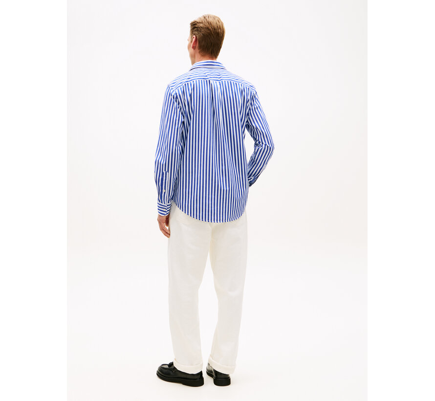 Overhemd Flex Poplin Classic Stripe Wedge Blue (MW0MW42440 - 0A6)