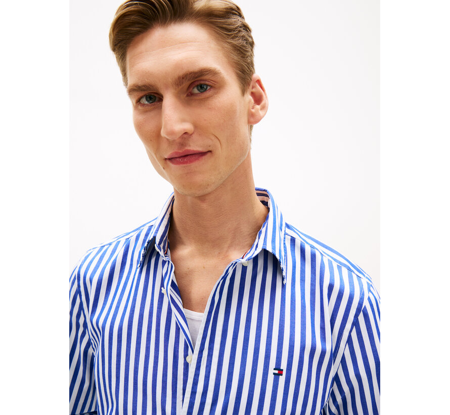 Overhemd Flex Poplin Classic Stripe Wedge Blue (MW0MW42440 - 0A6)