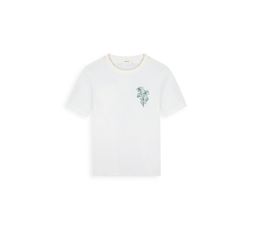 T-shirt Embroidered Flower Off White (26010120 - 45)